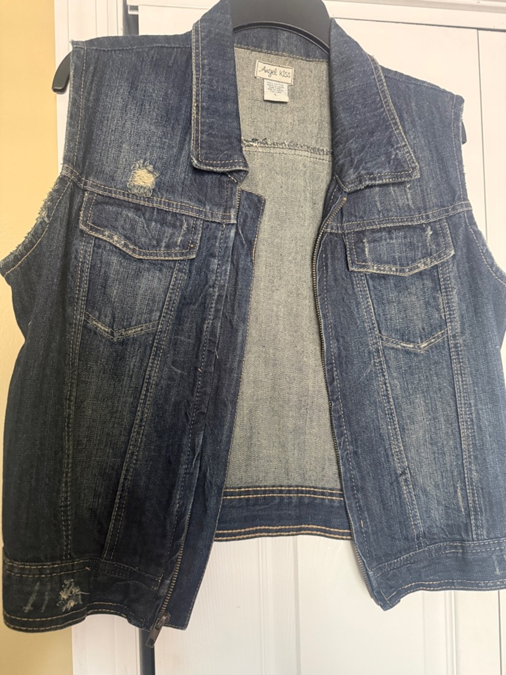 Angel Kiss Dark Blue Denim Jacket